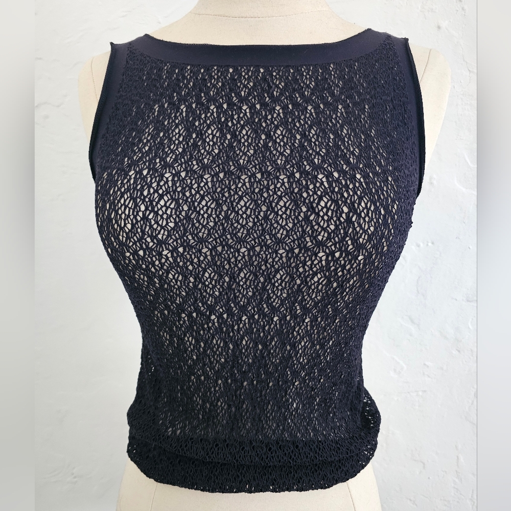United Colors Of Benetton Black Lace Tank Top